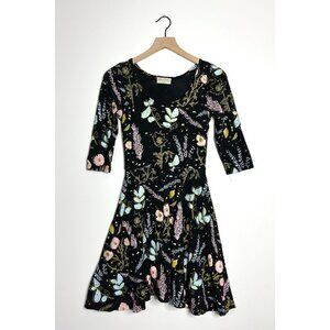 THIEF AND BANDIT Floral Handpainted Twirl Dress